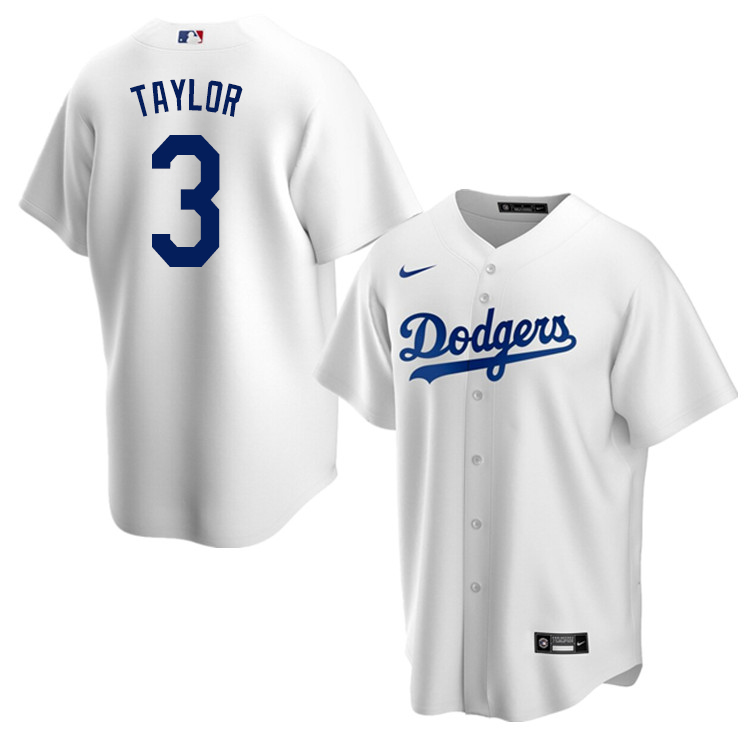 Nike Men #3 Chris Taylor Los Angeles Dodgers Baseball Jerseys Sale-White